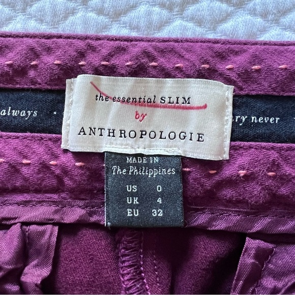 Anthropologie The Essential Slim Trousers Red Stripe • 0 - Picture 4 of 8